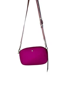 Antonio Melani Fuchsia Crossbody Nylon Bag With Multicolor Strap & Barbie Colors - Picture 1 of 9