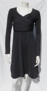 $90 PRANA US Women’s S Black Soft Stretch Long Sleeves Wrap TALLY Dress - Picture 1 of 7