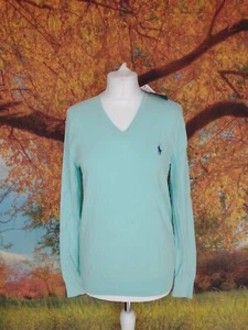Polo Ralph Lauren blue 85% cotton 15% cashmere Jumper. UK women's size Small - Picture 1 of 11