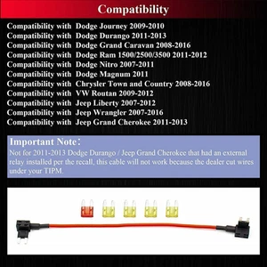 TIPM Repair Fuel Pump Relay Bypass Cable For Dodge Chrysler Challenger 2007-2016 - Picture 1 of 8
