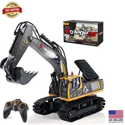 Juguete excavadora resistente de 16 pulgadas - Diversión con control remoto con efectos de sonido y luz Foto 1 de 4