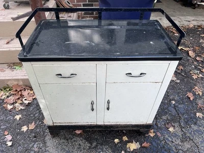 Gabinete médico de acero de colección exhibición de almacenamiento charlatanería industrial funeraria doctor Foto 1 de 4