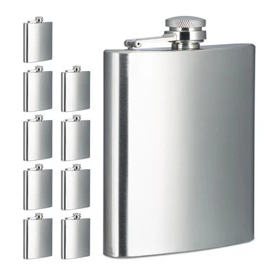 Flachmann Edelstahl Taschenflasche Mini Schnapsflaschen Alkohol Flasche 10 Stück - Bild 1 von 4