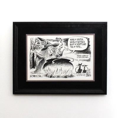 De Colección Crowson Arte Original Editorial Dibujos Animados "Witch Brews KS State" Imagen Enmarcada Foto 1 de 4