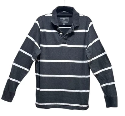 Duck Head Jeans Co Men’s Cotton Gray White Rugby Polo Shirt Preppy Y2K Grunge - Image 1 of 4