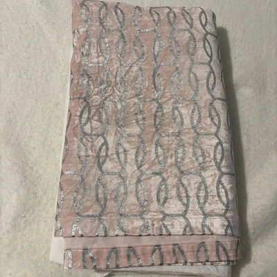 Pottery Barn Baby Amelia бархатная юбка для кроватки румяна розовый серебристый металлик - Изображение 1 из 4