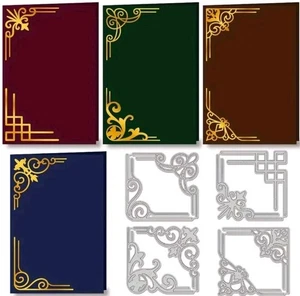 4 Pc Border Frame Fancy Corner Die Cut Card Making Scrapbook Paper Cutting Dies - Picture 1 of 5
