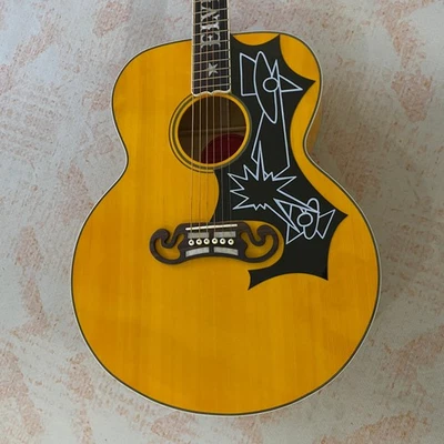 Acoustic Guitar yellow Solid Spruce Top hollow body 20 fret new arrival - Image 1 of 4
