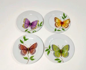 Neiman Marcus Queen's Butterfly Porzellan Salatteller 4er Set eingestellt 8" - Bild 1 von 10