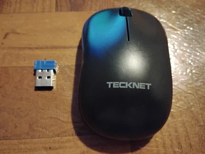 Tecknet Wireless Optical Mouse EWM01233 BLACK Tested Working - Image 1 of 3