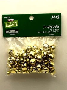 Neue Tasche mit 75 Mini verschiedene Größen messingfarbene Jingle Bells zum Basteln - Bild 1 von 2