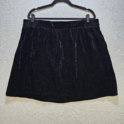 Ann Taylor LOFT Skirt Women's Sz XL Lined Black Velvet A-line Short Pull-on NEW - Image 1 of 4