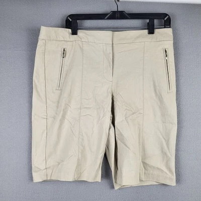 Izod Golf Women's Size 12 Bermuda Shorts Beige Khaki Stretch Sport Casual NWT - Image 1 of 4