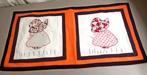 Applique Quilted Panel 'Sunbonnet Sue' Rectangle 31” x 16" Quality Handmade Art - Picture 1 of 16