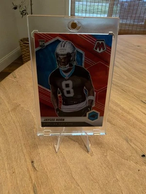 2021 Panini Mosaic Jaycee Horn Red Wave Mosiac 9/9 Bookend Carolina Panthers - Image 1 of 2