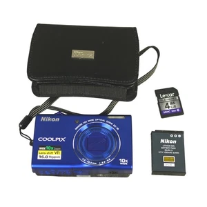 Nikon CoolPix S6200 16.0MP 10X Zoom Blue Digital Camera w/ 2 Battery & Case Test - Picture 1 of 18
