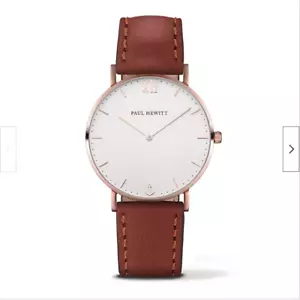 Paul Hewitt Sailor Line Watch, White Rose Gold Leather Brown BRAND NEW IN BOX! - Picture 1 of 4