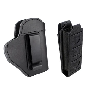 Tactical Right Hand Leather IWB Pistol Holster & Magazine Pouch Concealed Carry - Picture 1 of 11