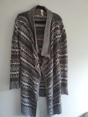 Cárdigan abierto tejido manga larga Bethany Mota para mujer largo, talla mediana  Foto 1 de 4