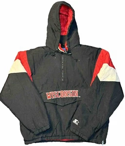 Vintage Wisconsin Badgers Starter Jacket Size XL Puffer 90s Spellout Logo NCAA - Picture 1 of 24