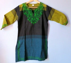 Womens Medium Ethnic Bollywood Shirt Kurti Kurta Embroidered Festival Beach NEW - Picture 1 of 6