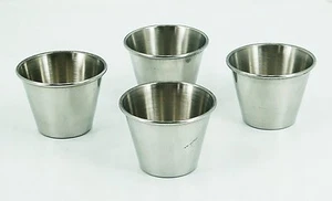 PK4 Stainless Steel 2oz BIRD TOY Food scoop CUP cockatiel finch toys canary cage - Picture 1 of 3