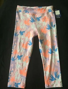 CHAMPION GIRLS PINK TROPICAL FLORAL CAPRI LEGGINGS YOGA PANTS SMALL LARGE NEW - Picture 1 of 2