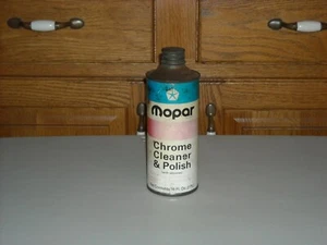 Vintage Mopar Chrome Cleaner & Polish Metal Cone Top Can, Paper Label FULL CAN - Picture 1 of 6