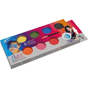 8er Schminkfarben Set wasserlöslich mischbar 1x Pinsel Jofrika Aqua Easy Creativ - Bild 1 von 2