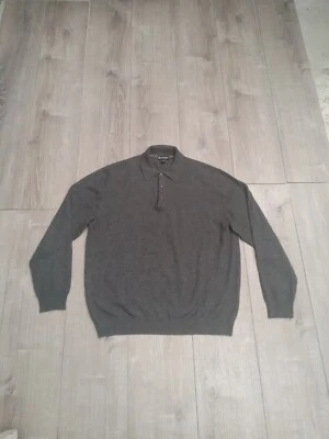 Neiman Marcus Polo Sweater 100% Cashmere Charcoal Gray Size 2XL - Image 1 of 4