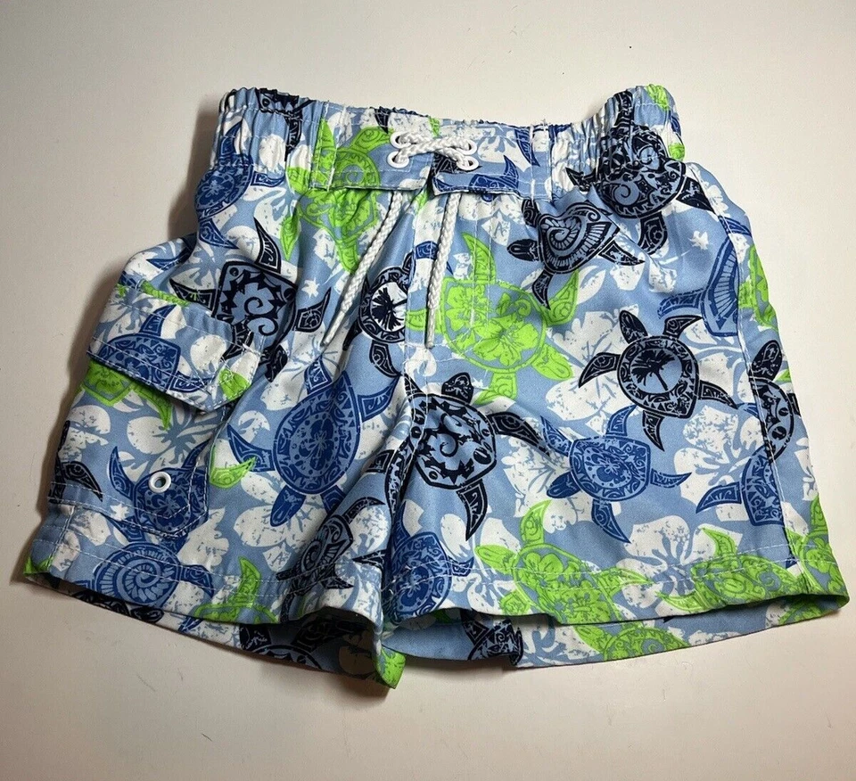 Pantalones Cortos de Natación Koala Niños 12 Meses Tortugas Marinas Tropicales Usados en Excelente Condición Foto 1 de 4