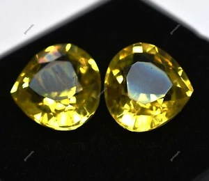 16.13 Ct Natural Sapphire Yellow PEAR Cut CERTIFIED Loose Gemstone Pair - Picture 1 of 13