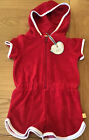 Little Bird By Jools Oliver Red Towelling Short Summer All In One Age 18-24 Mth