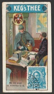 Tarjeta de té holandesa c1913 - barriles tee - banderas franqueo de moneda #64 - correo - EE. UU. - Imagen 1 de 2