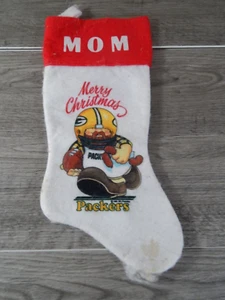 *RARE* Vintage Green Bay Packers MOM Merry Christmas Decorative Stocking (1983) - Picture 1 of 7