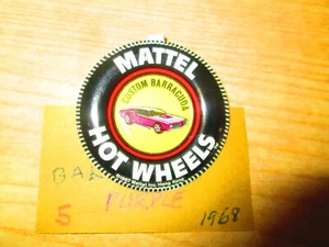 Vtg 1967 Custom Barracuda Button Hot Wheels Redline Pin Plymouth Cuda Purple - Picture 1 of 2