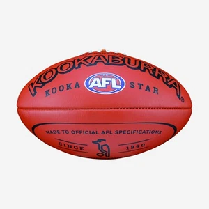 AFL KOOKABURRA "STAR" LEATHER SIZE 5 FULL SIZE RED FOOTBALL - BRAND NEW - Picture 1 of 1