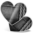 2 x Heart Stickers 15 cm - BW - Wood Planks Rope Boat Ship #39554