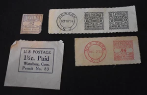 4 - 1930's - U.S. Envelope Metered Cuts - Used - Picture 1 of 5