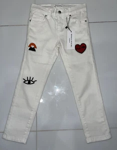 Neu mit Etikett Sonia Rykiel Paris weiße Kinderjeans mit Patches Größe 6 - Bild 1 von 3