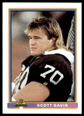 1991 Bowman #250 Scott Davis - Los Angeles Raiders - Image 1 of 2
