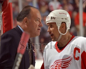 Detroit Red Wings Coach Scotty Bowman Captain Steve Yzerman Color 8 X 10 Photo - Picture 1 of 1