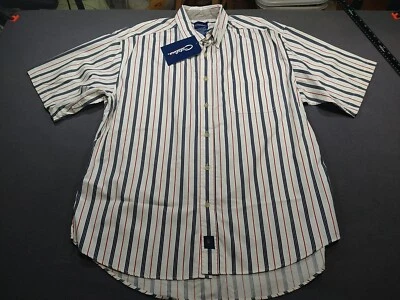 Camisa Catalina Hombre L Azul/Rojo Rayas Abotonadas Manga Corta Trabajo Papá Informal  Foto 1 de 4