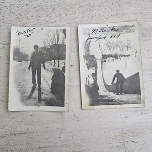 RARE VINTAGE 1920'S SET OF DOWNHILL SKIER JUMP SKI JUMPER IN MILWAUKEE WI PHOTOS - Picture 1 of 9