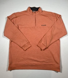 Columbia Pullover Uomo 2XL Arancione Quarto Zip Felpa Logo Outdoor Casual - Foto 1 di 6