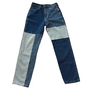 Hollister Patchwork Denim Ultra High-Rise Mom Jeans W24 Vintage Stretch Blue - Picture 1 of 7