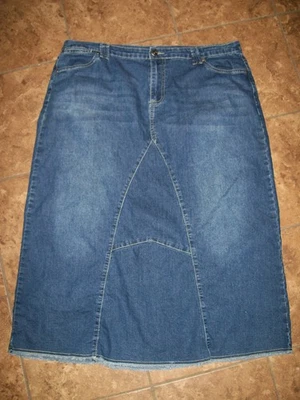 Falda Baccini Denim Elástica Modesta Mujer Borde Crudo Dobladillo 18 W, 18 W Foto 1 de 4