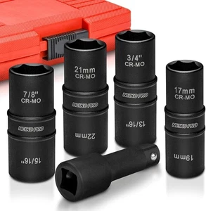 02282B 1/2-Inch-Drive Impact Socket Set, Flip Socket Set, Chrome Moly Steel, ... - Picture 1 of 7