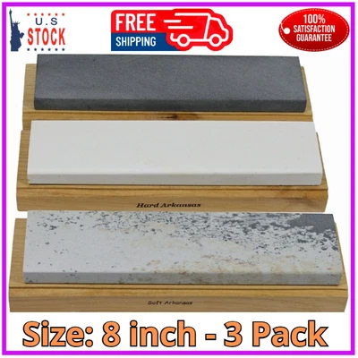 Arkansas Sharpening Stone Set - Wood Mounted 8 - Image 1 of 4