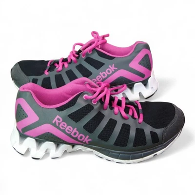 Reebok ZigTech M47857 Women’s 8 Black Pink Gray Running Shoes Zig Sole - Image 1 of 4